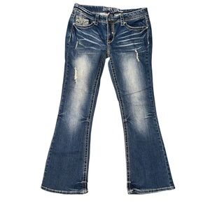 Series 31 Amethyst Juniors Flare Jeans 11 32x30 Embroidered USA
